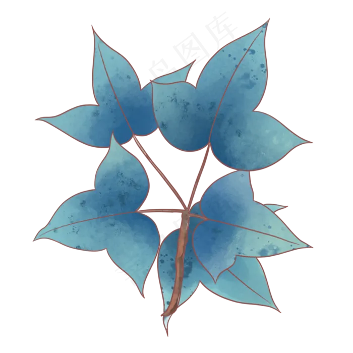 春季工笔画绿色植物(2000X2000(DPI:300))psd模版下载