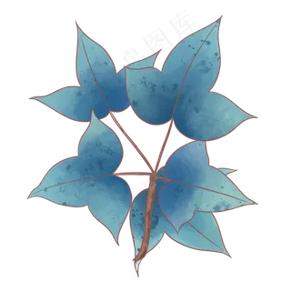 春季工笔画绿色植物