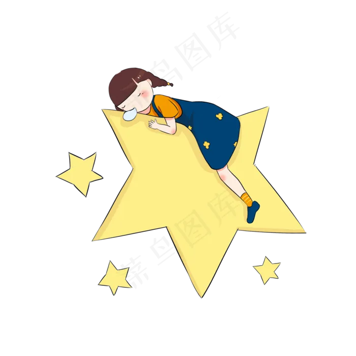 抱星星的小女孩(2000X2000(DPI:300))psd模版下载