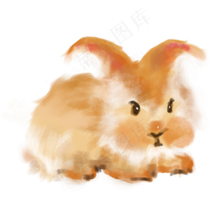 手绘仿真感可爱兔子动物像素材,免抠元素