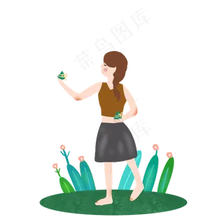 端午节粽子女孩手绘 端午节粽子女孩手绘