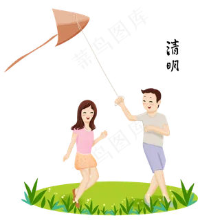 清明节人物和风筝