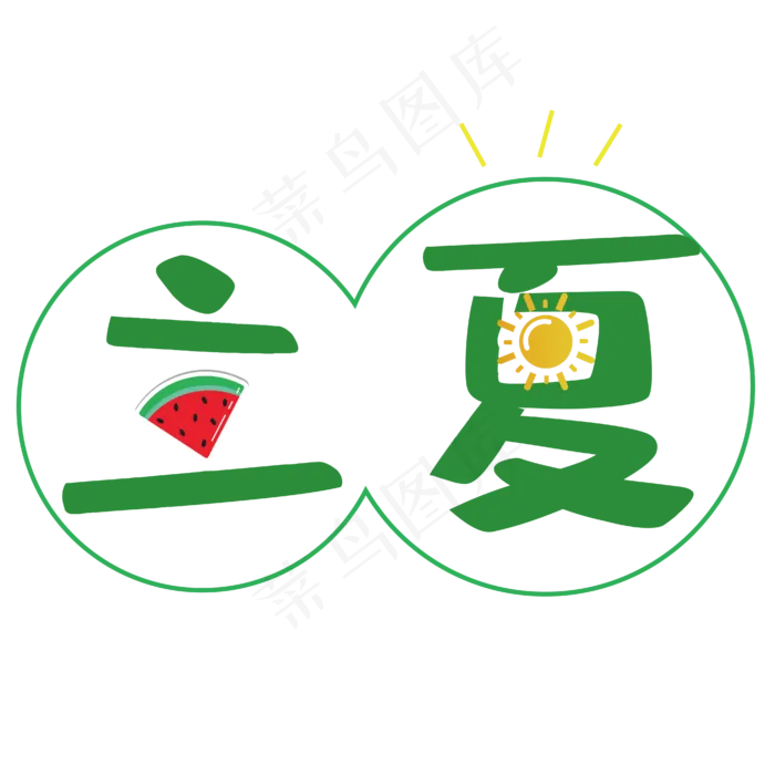 立夏字体创意卡通设计矢量图(2000X2000(DPI:149))ai矢量模版下载