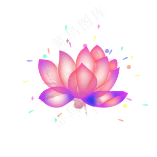 彩色的荷花免抠图