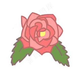 红玫瑰手绘装饰图案