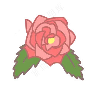 红玫瑰手绘装饰图案