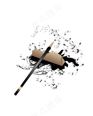 矢量免扣墨水毛笔