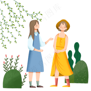 绿植人物处暑节气