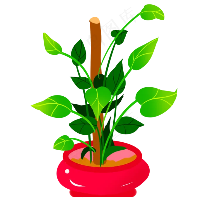 绿色植物叶子盆栽元素(2000X2000(DPI:300))psd模版下载