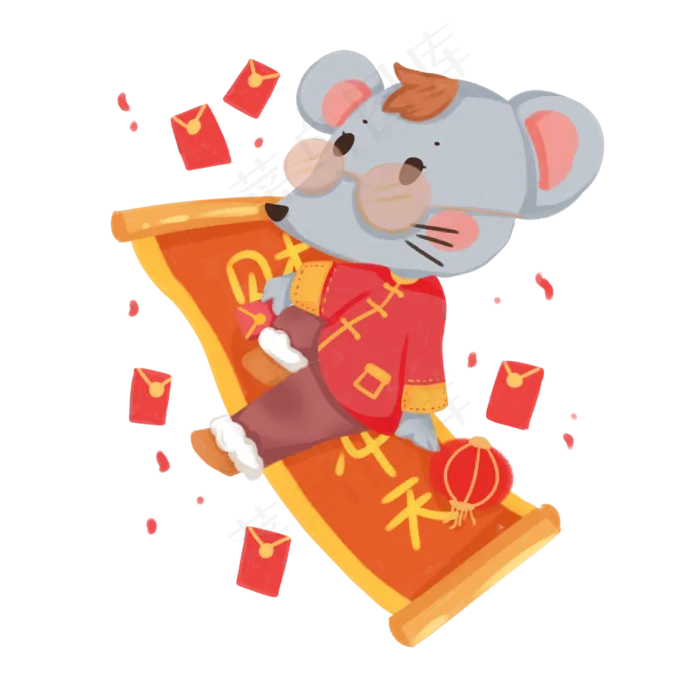 新年2020鼠年形象,免抠元素(2000X2000(DPI:300))psd模版下载