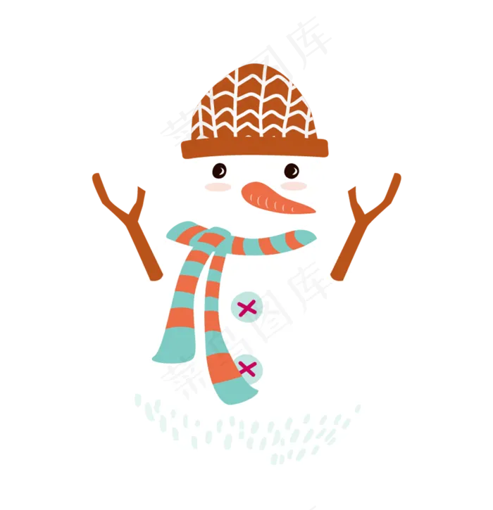 雪人圣诞毛线帽可爱针织平安夜PNG,免抠元素(1062*1100px 300 dpi )psd模版下载