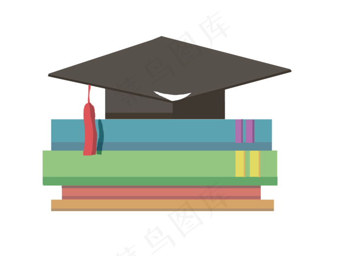 黑色学生帽与书籍