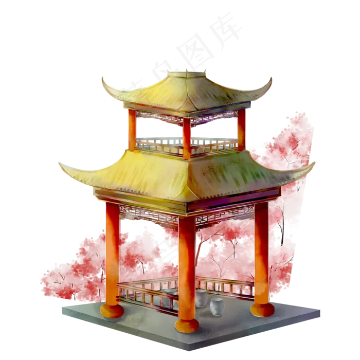 卡通古典的建筑物(1000X1000(DPI:300))psd模版下载