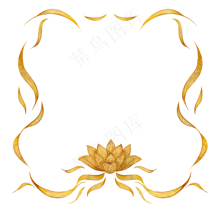 荷花花边边框(2000X2000(DPI:300))psd模版下载