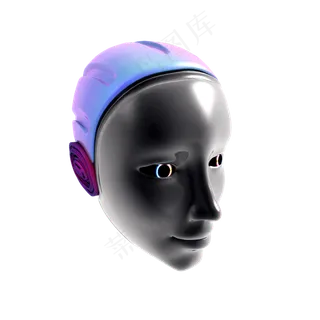 科技机器人头部png图,免抠元素