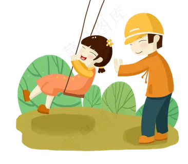 春分荡秋千的小孩,免抠元素