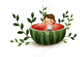 暑假夏日夏季大暑小暑吃西瓜