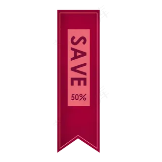 卡通矢量紫色SAVE促销旗帜,免抠元素