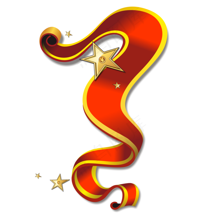 飘带星星党建建军节建党节设计元,免抠元素