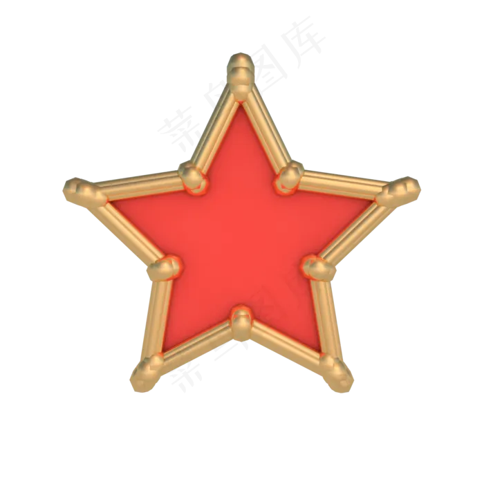 红色金色五角星,免抠元素(2000*2000px 300 dpi )