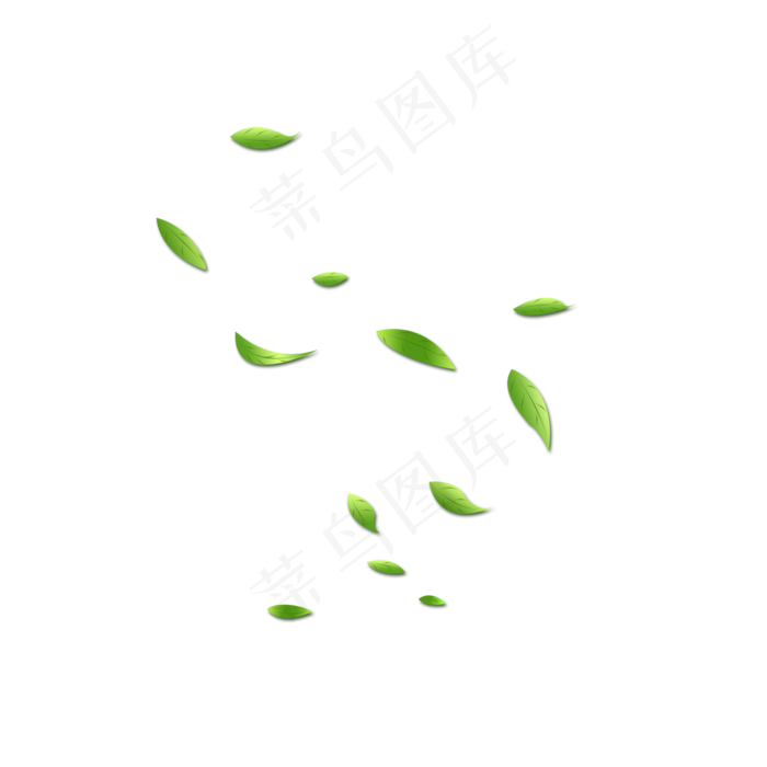 淡绿色渐变漂浮柳叶