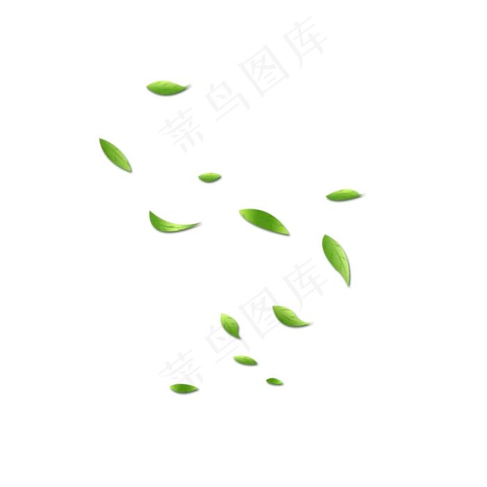 淡绿色渐变漂浮柳叶(2000X2000(DPI:300))psd模版下载