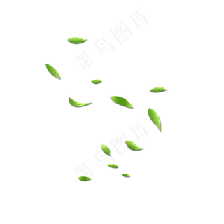 淡绿色渐变漂浮柳叶