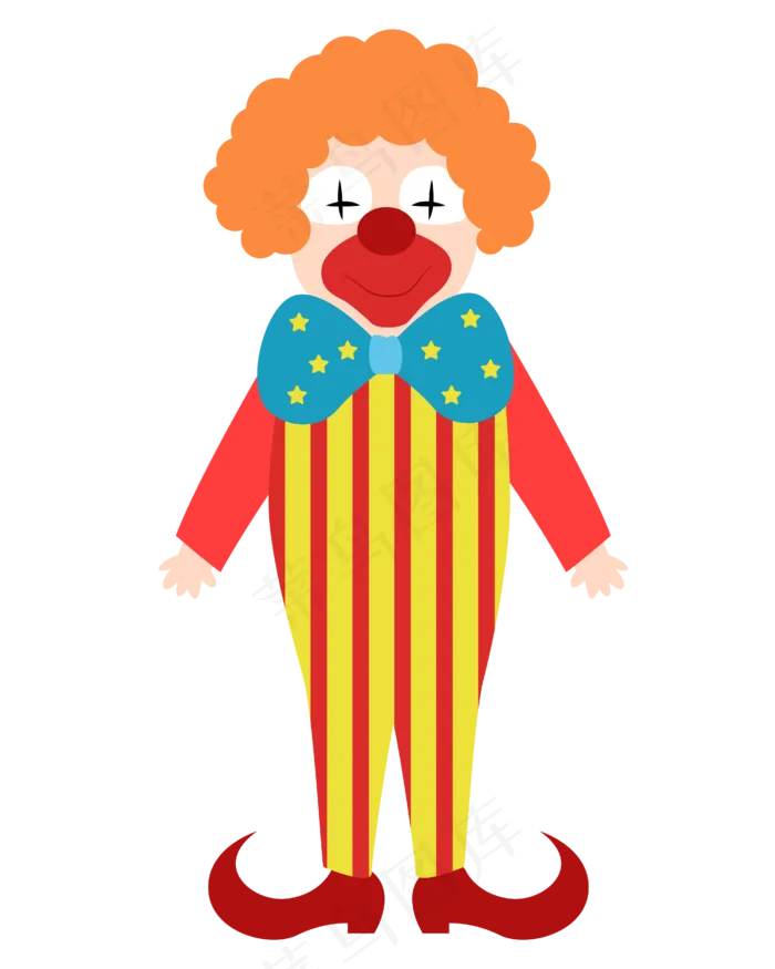 矢量卡通彩色小丑(2000X2000(DPI:300))ai矢量模版下载