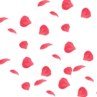 手绘漂浮玫瑰花瓣免抠图