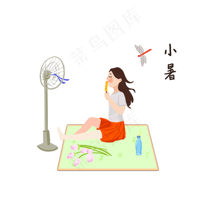 夏季小暑冰棒女孩