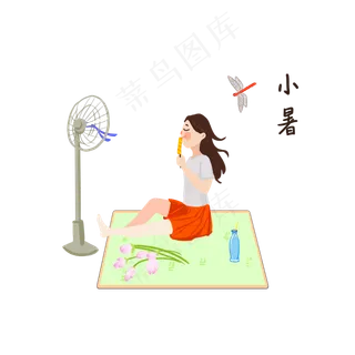 夏季小暑冰棒女孩