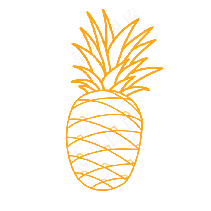 手绘菠萝(2000*2000px 300 dpi )psd模版下载