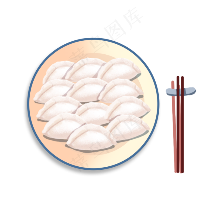 冬至吃饺子主题插画,免抠元素