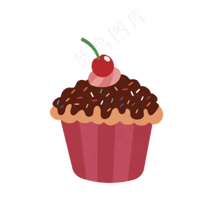 手绘巧克力酱纸杯蛋糕