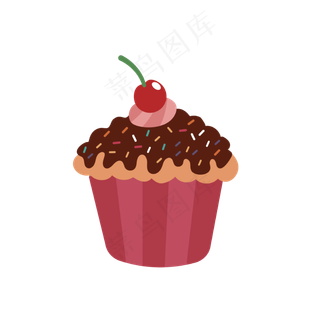 手绘巧克力酱纸杯蛋糕