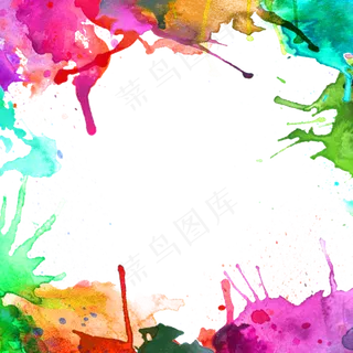 喷溅泼墨边框,免抠元素