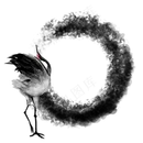 清明节水墨仙鹤装饰