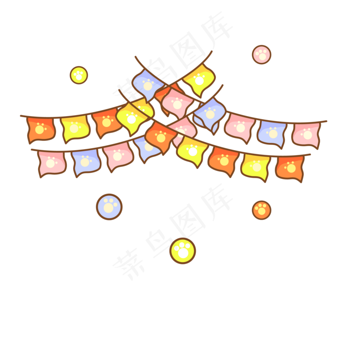 儿童节可爱方形彩旗(2000*2000px 300 dpi )ai矢量模版下载