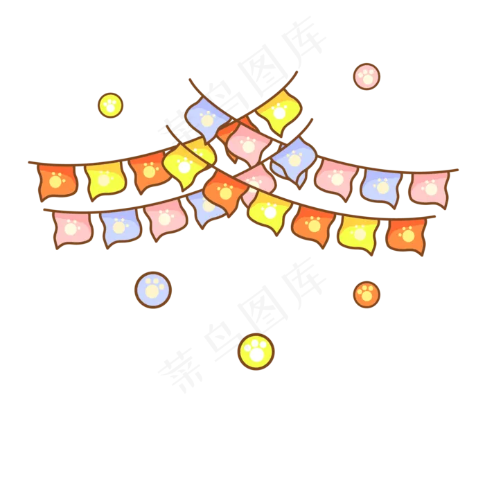 儿童节可爱方形彩旗(2000*2000px 300 dpi )ai矢量模版下载