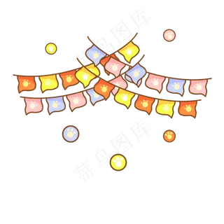 儿童节可爱方形彩旗