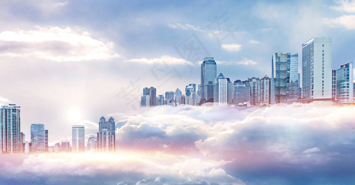 云端城市建筑商务背景
