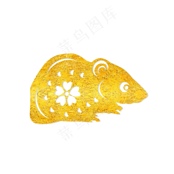 烫金鼠年古典剪纸,免抠元素