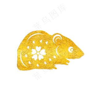 烫金鼠年古典剪纸,免抠元素