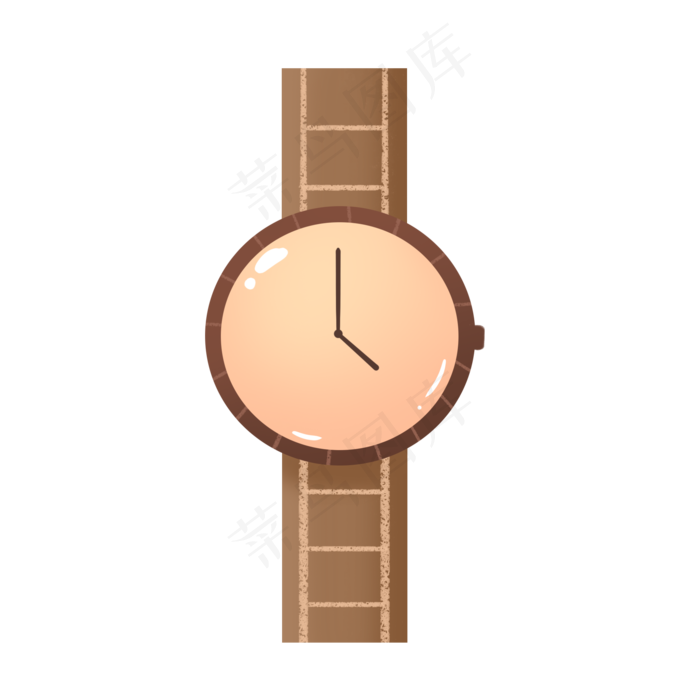 褐色卡通手绘父亲节手表