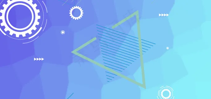 蓝色几何科技展板banner