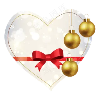 圣诞节平安夜爱心贺卡邀请函装饰,免抠元素