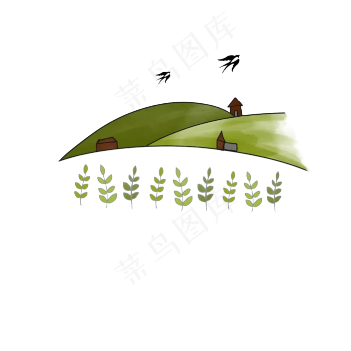 手绘燕子传统节日清明节(2500X2500(DPI:300))psd模版下载
