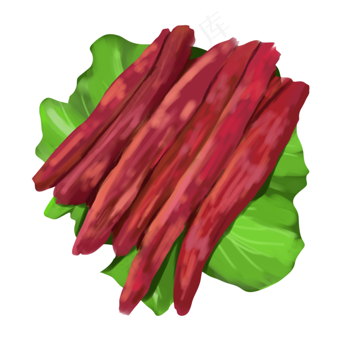 卡通春节年货红肠腊肉香肠,免抠元素