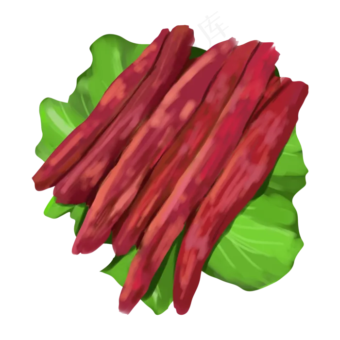 卡通春节年货红肠腊肉香肠,免抠元素(2000*2000px 300 dpi )psd模版下载