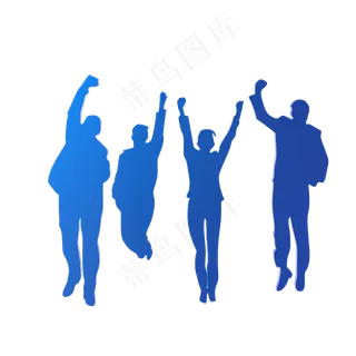 青年节跳起来的人物剪影,免抠元素
